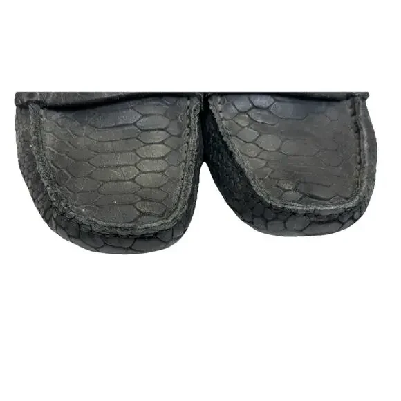 Charleston Shoe Co Tradd Penny Loafers Women's Sz 7 M Black Leather Slip-on Croc - Picture 5 of 12